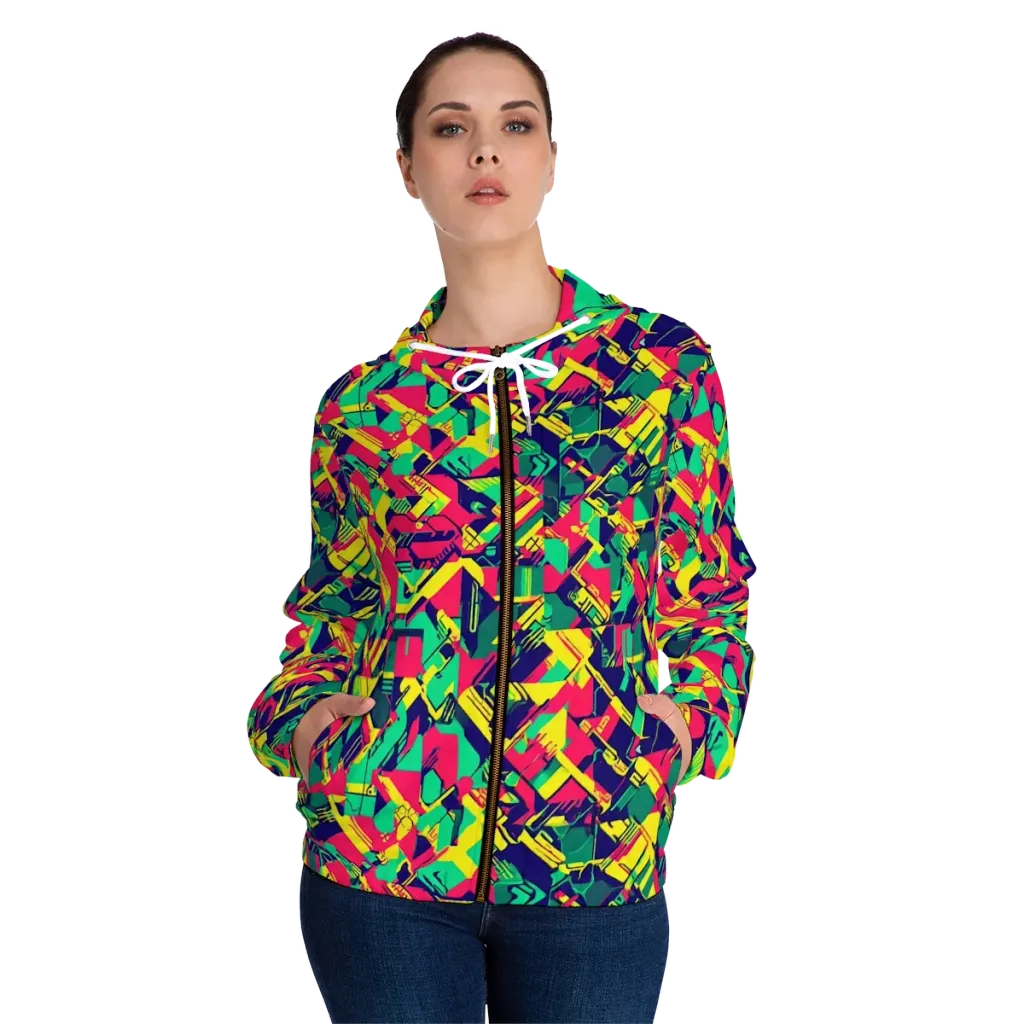 Hypercolor Relay on Women's Full-Zip Hoodie — Front On Person