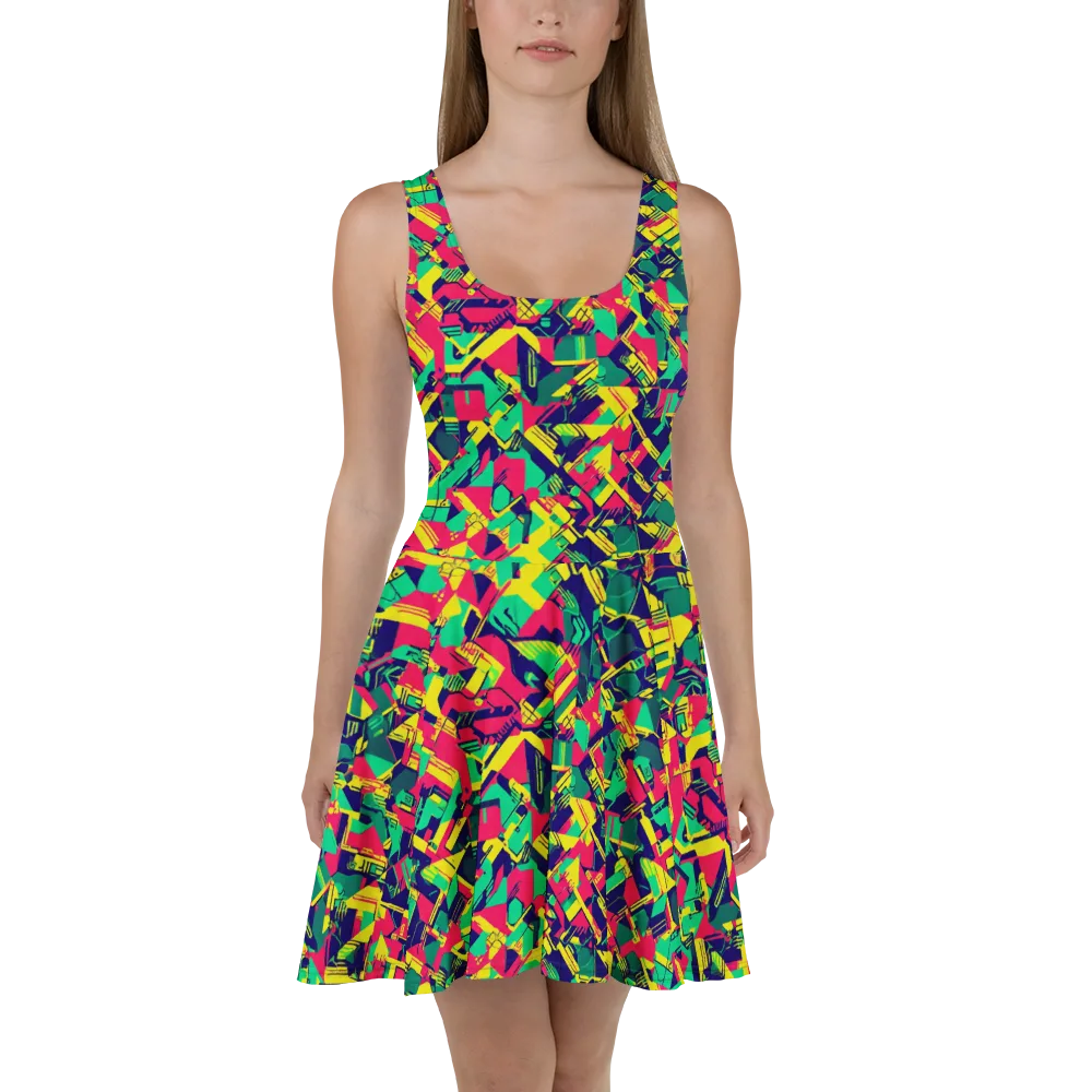 Hypercolor Relay on Skater Dress — Front