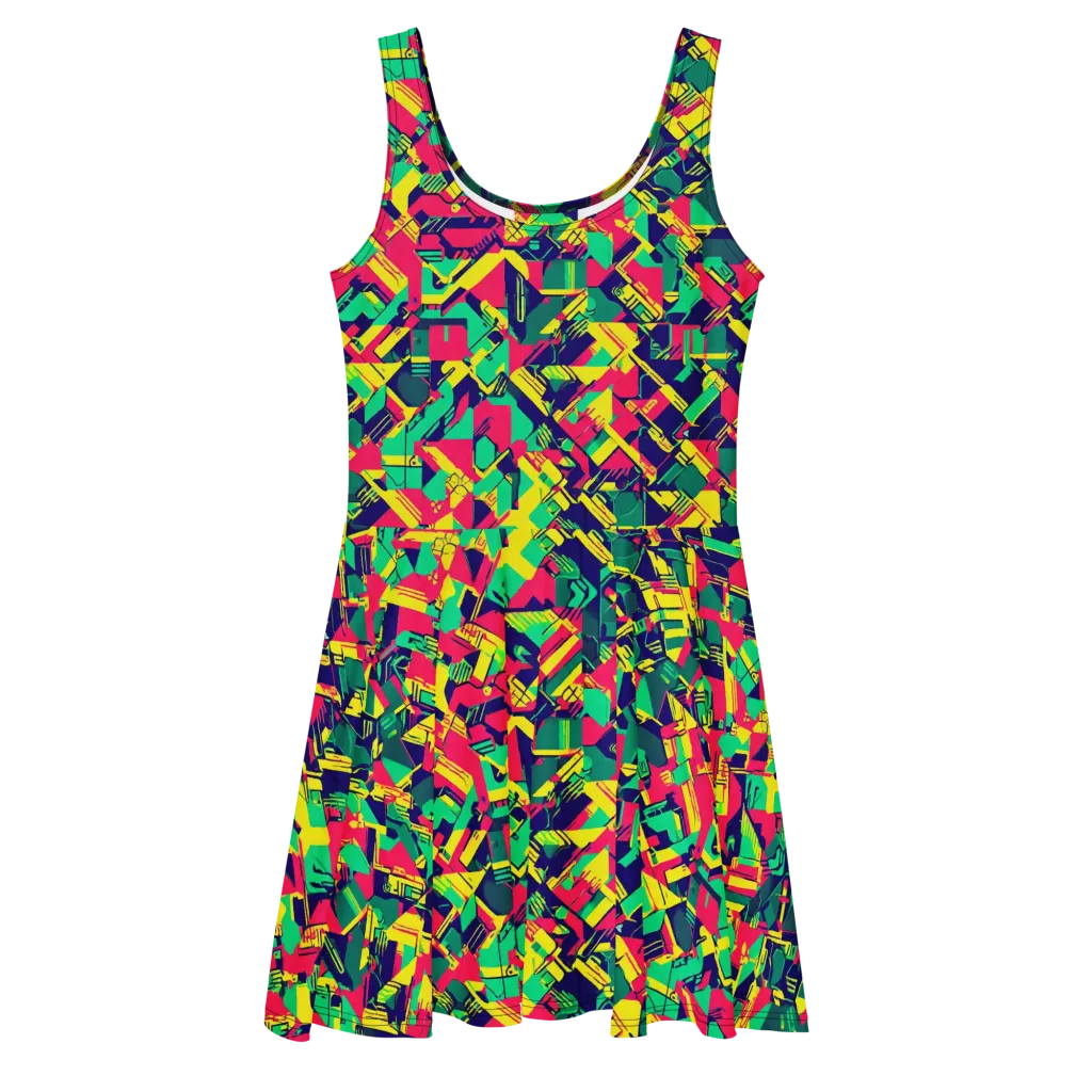 Hypercolor Relay on Skater Dress — Front