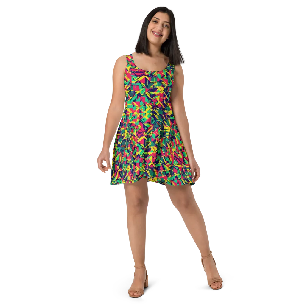 Hypercolor Relay on Skater Dress — Front