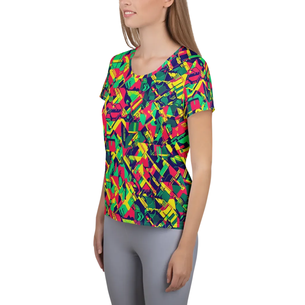 Hypercolor Relay on Women's Athletic T-Shirt — Left