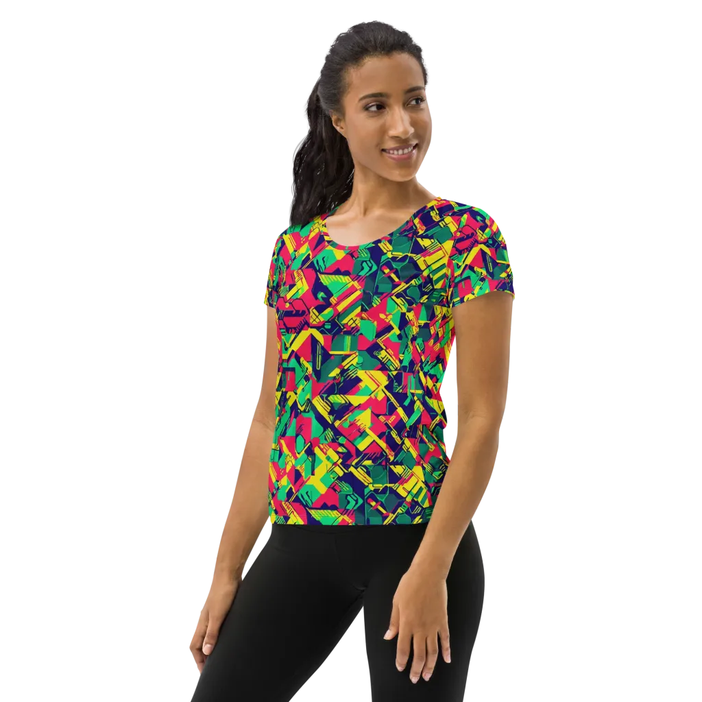Hypercolor Relay on Women's Athletic T-Shirt — Left