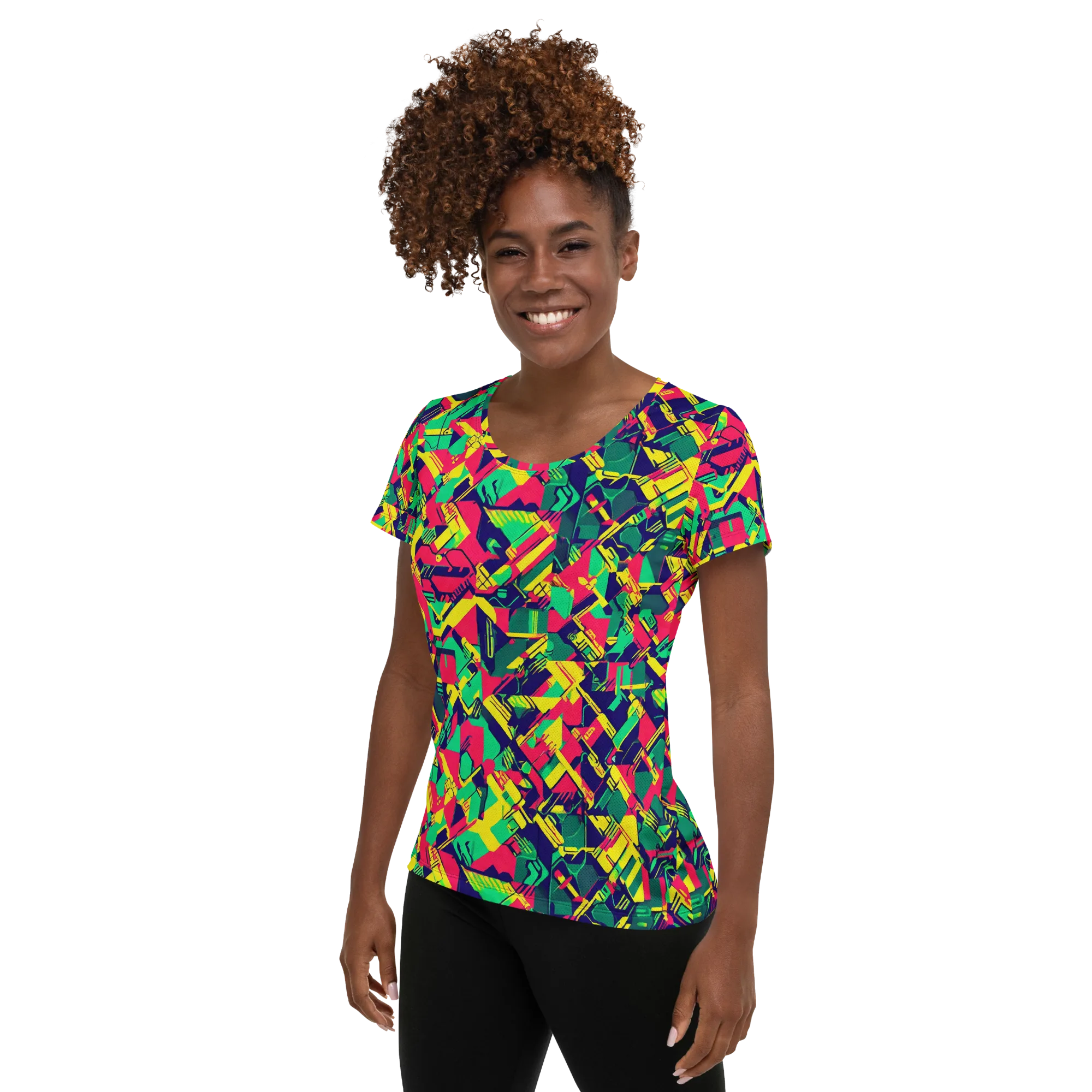 Hypercolor Relay on Women's Athletic T-Shirt — Left