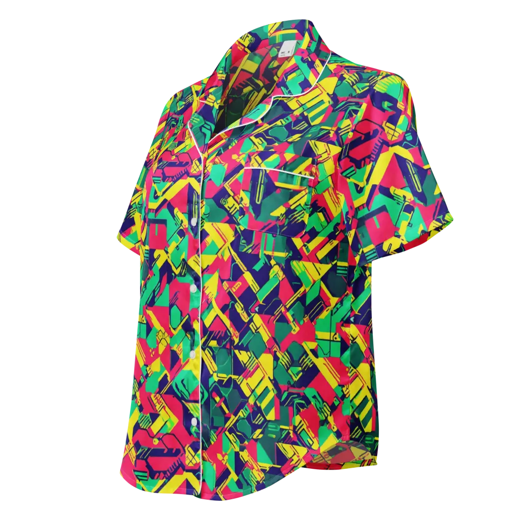 Hypercolor Relay on Women's Short Sleeve Pajama Top — Left Front