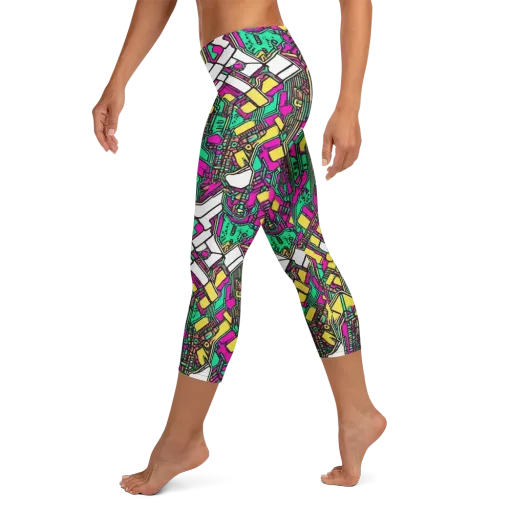 Synthwave Wiring on a Capri Leggings
