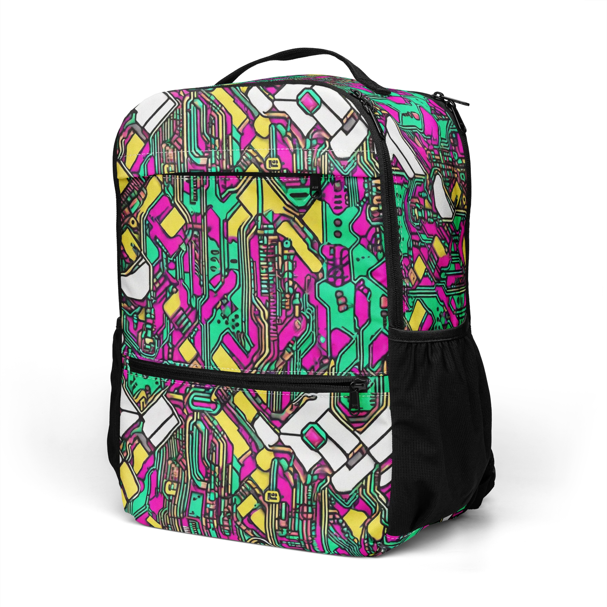 Synthwave Wiring on Utility Backpack — Left Front