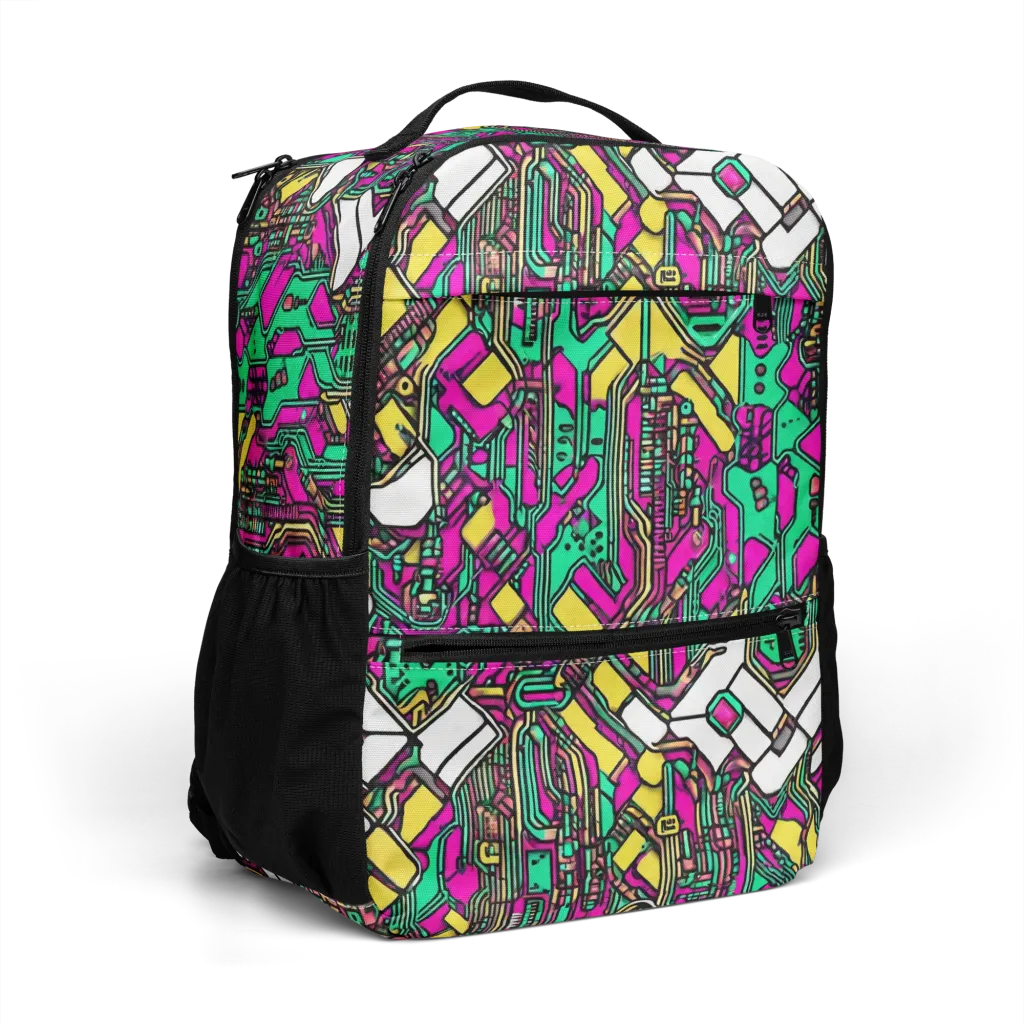 Synthwave Wiring on Utility Backpack — Right Front