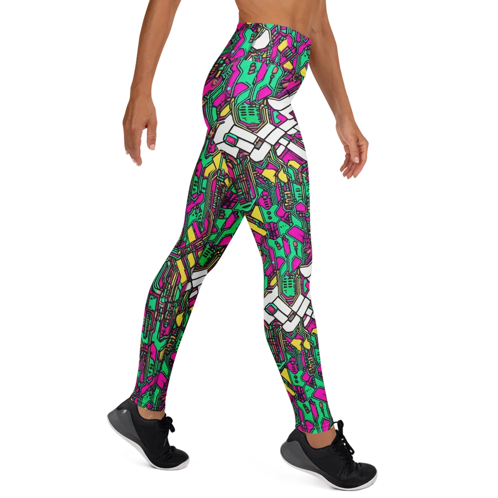 Synthwave Wiring on Yoga Leggings — Right