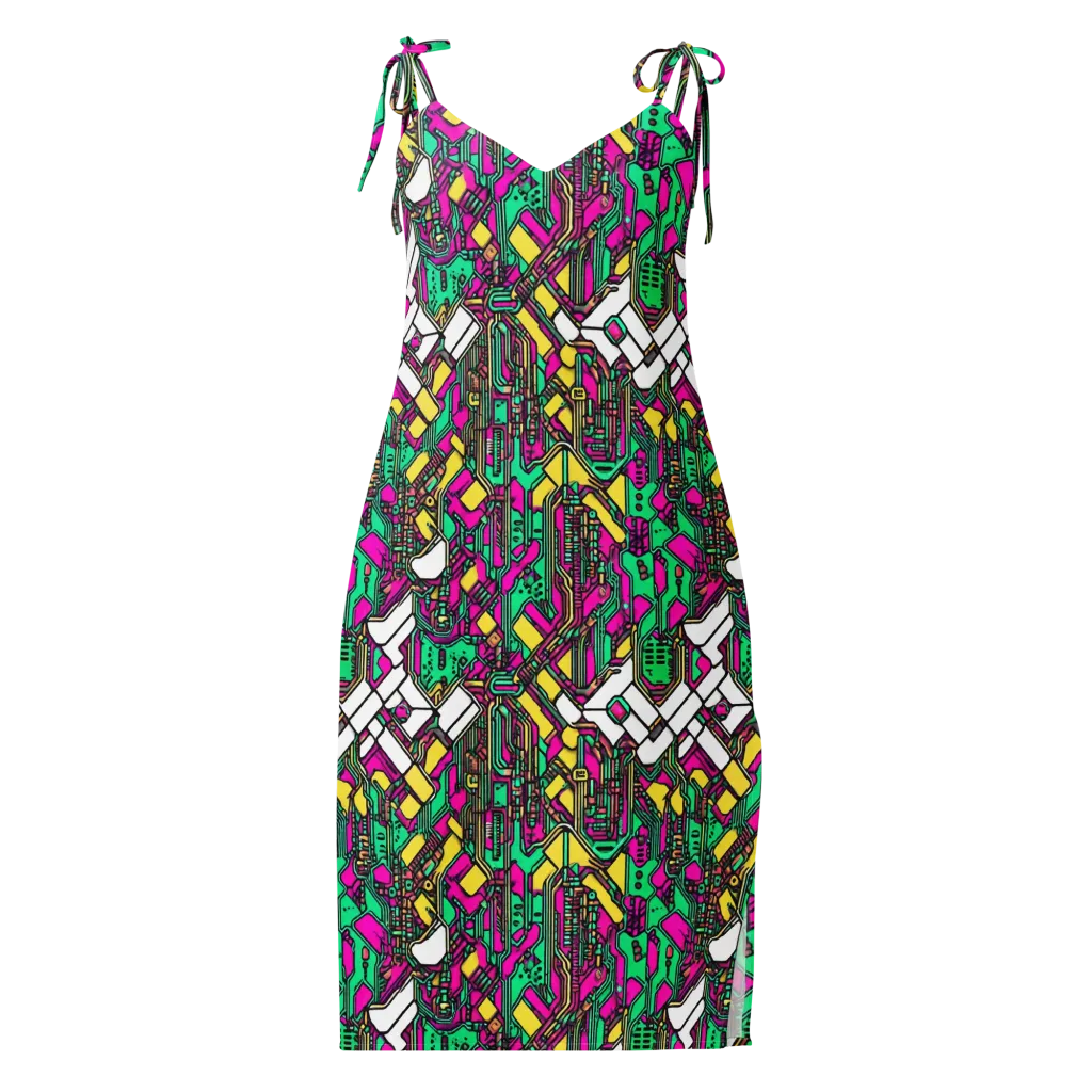 Synthwave Wiring on Slip Dress — Front
