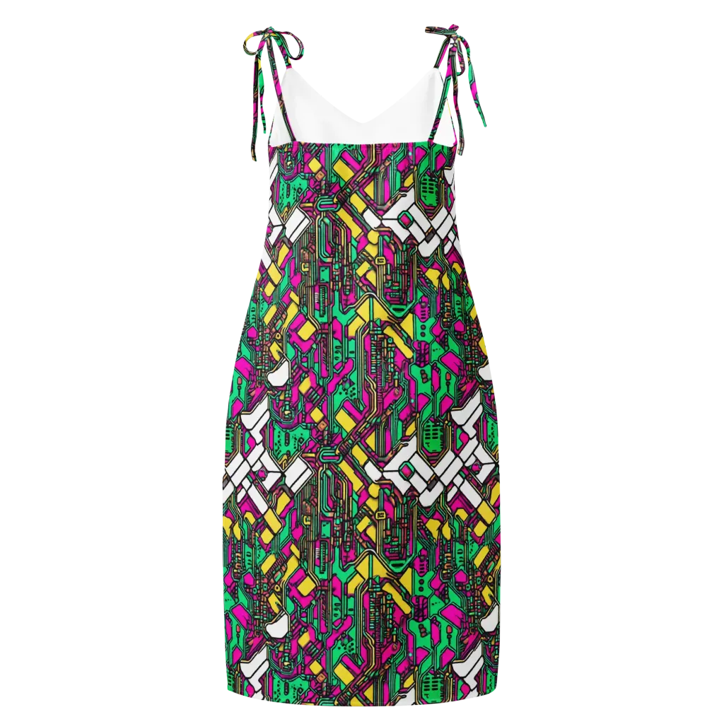 Synthwave Wiring on Slip Dress — Back