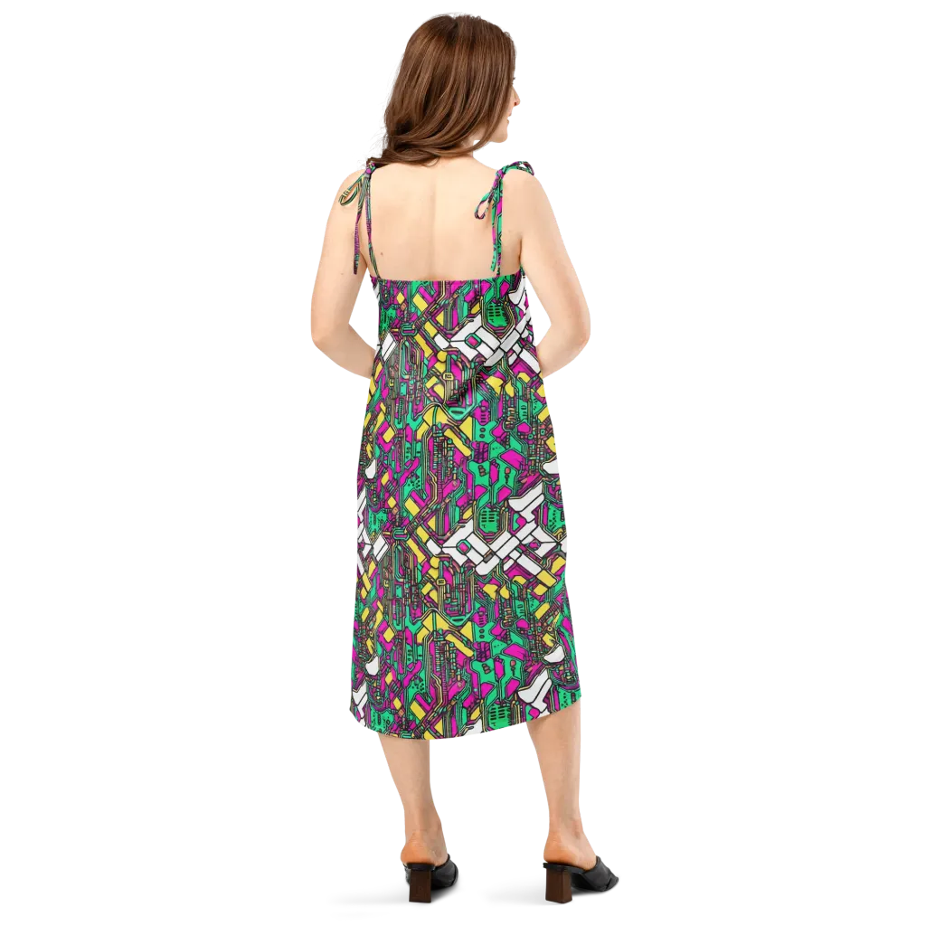 Synthwave Wiring on Slip Dress — Back