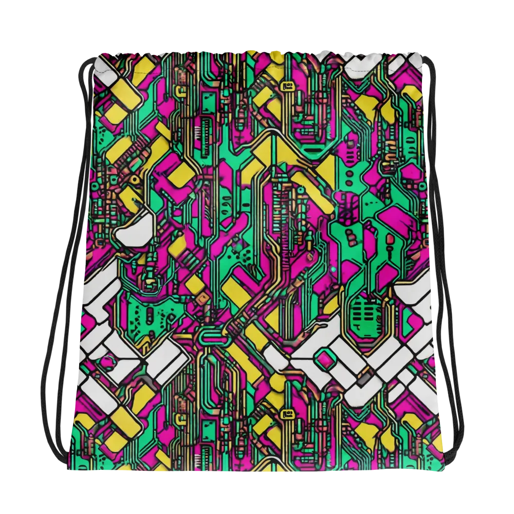 Synthwave Wiring on Drawstring Bag — Photo