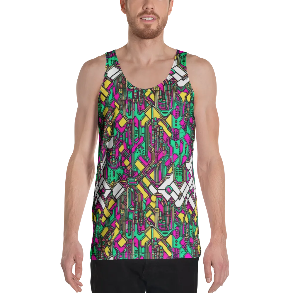Synthwave Wiring on Men's Tank Top — Front