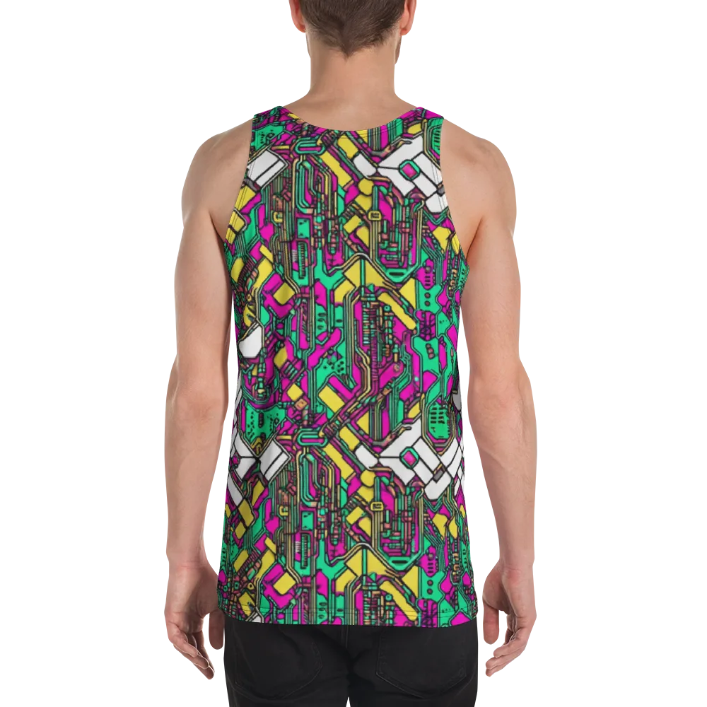 Synthwave Wiring on Men's Tank Top — Back