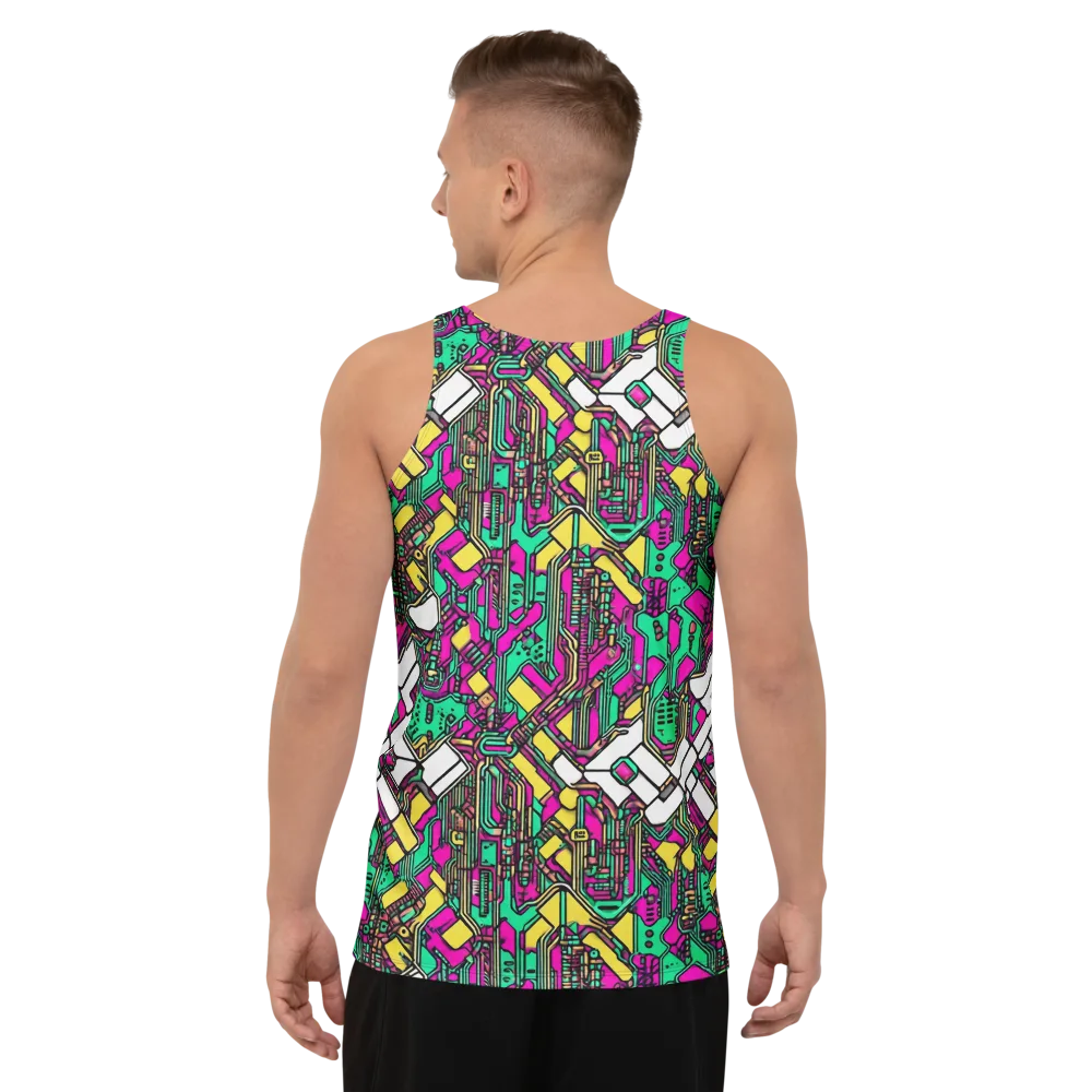 Synthwave Wiring on Men's Tank Top — Back