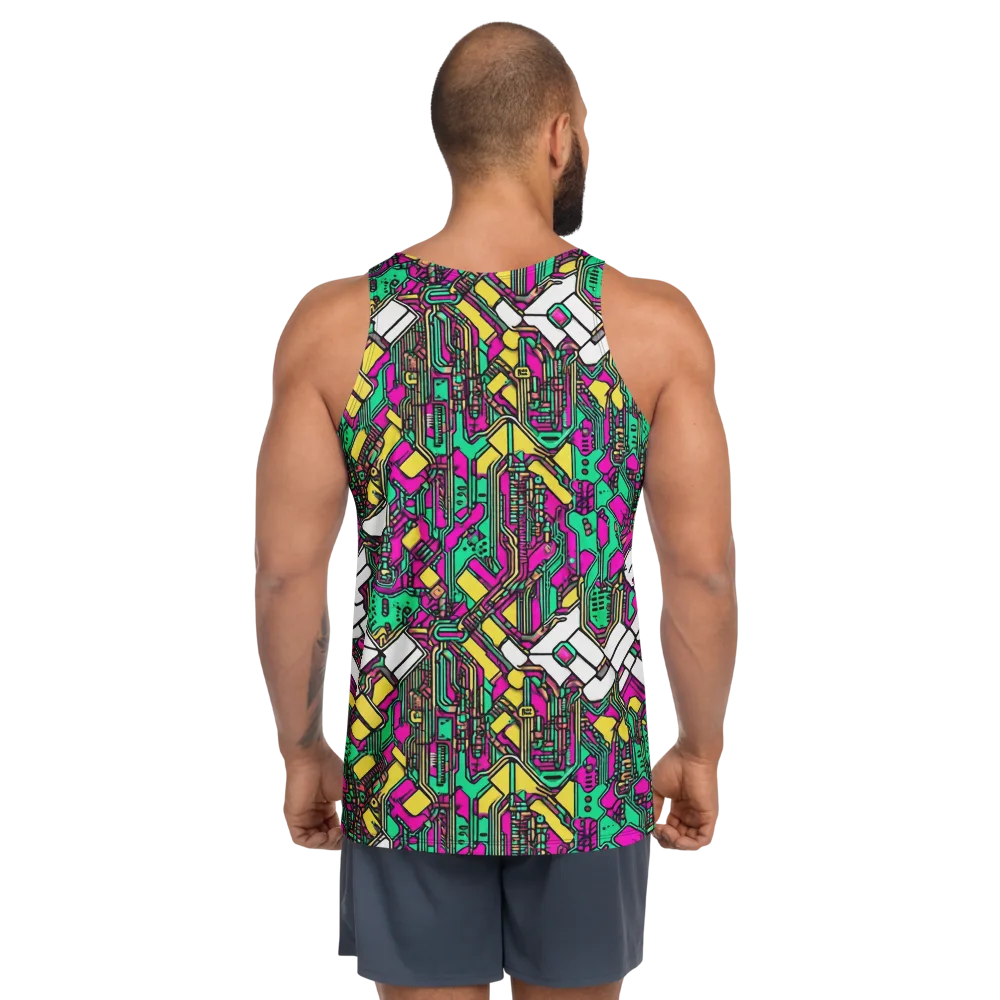 Synthwave Wiring on Men's Tank Top — Back