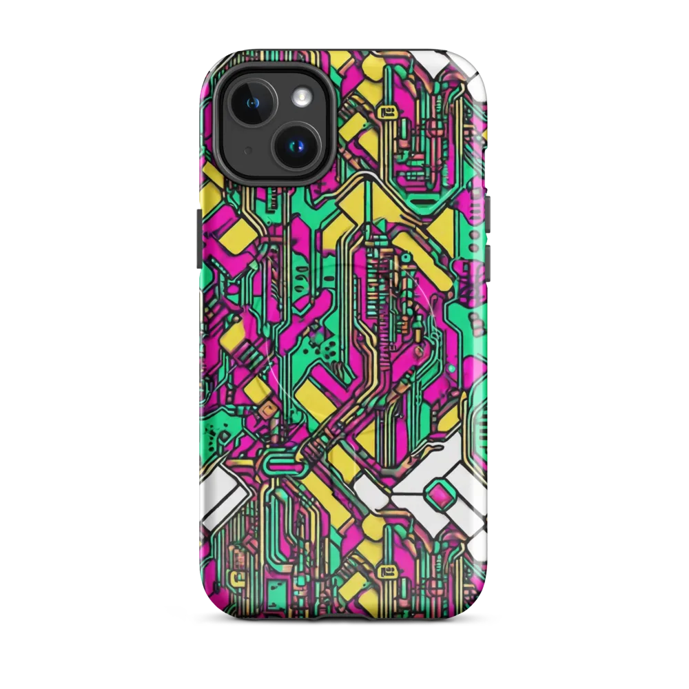 Synthwave Wiring on MagSafe Tough Case for iPhone® — Front