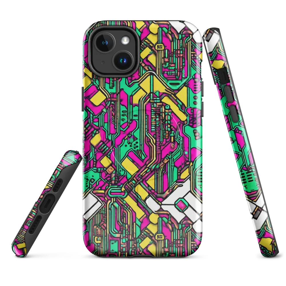 Synthwave Wiring on MagSafe Tough Case for iPhone® — Front
