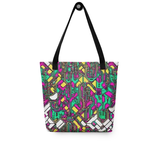 Synthwave Wiring on a Tote Bag