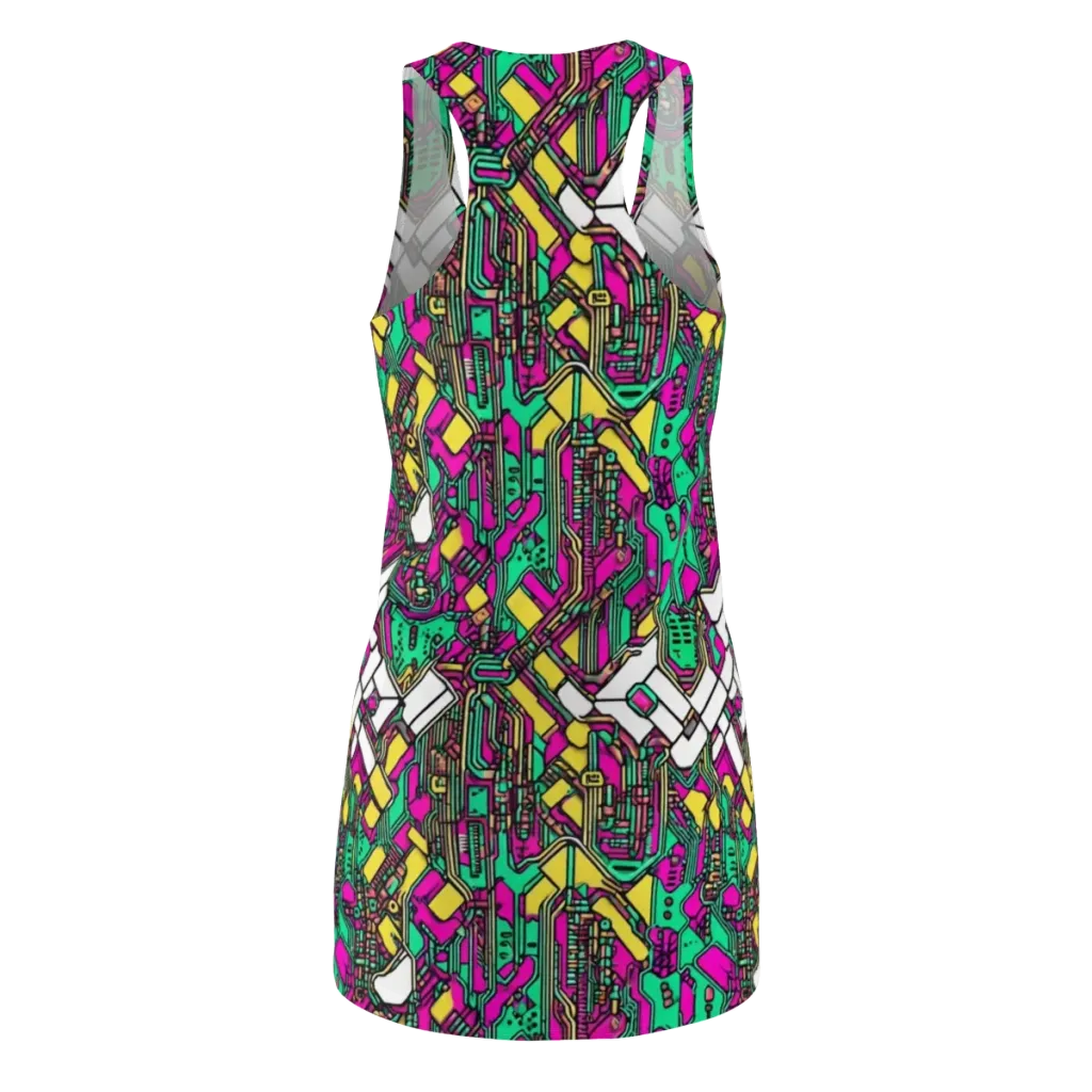 Synthwave Wiring on Racerback Dress — Back