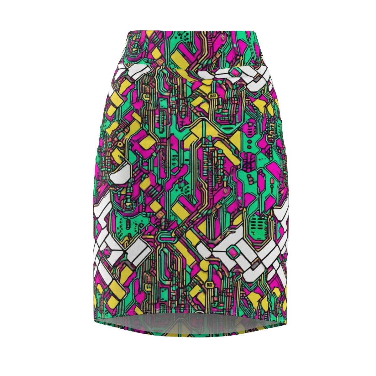 Synthwave Wiring on Pencil Skirt — Front