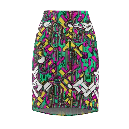 Synthwave Wiring on a Pencil Skirt