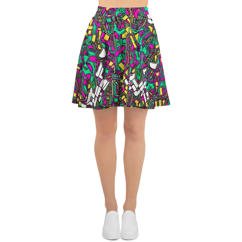 Synthwave Wiring on Skater Skirt — Front
