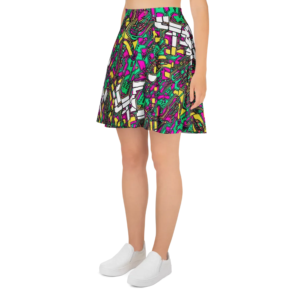 Synthwave Wiring on Skater Skirt — Left