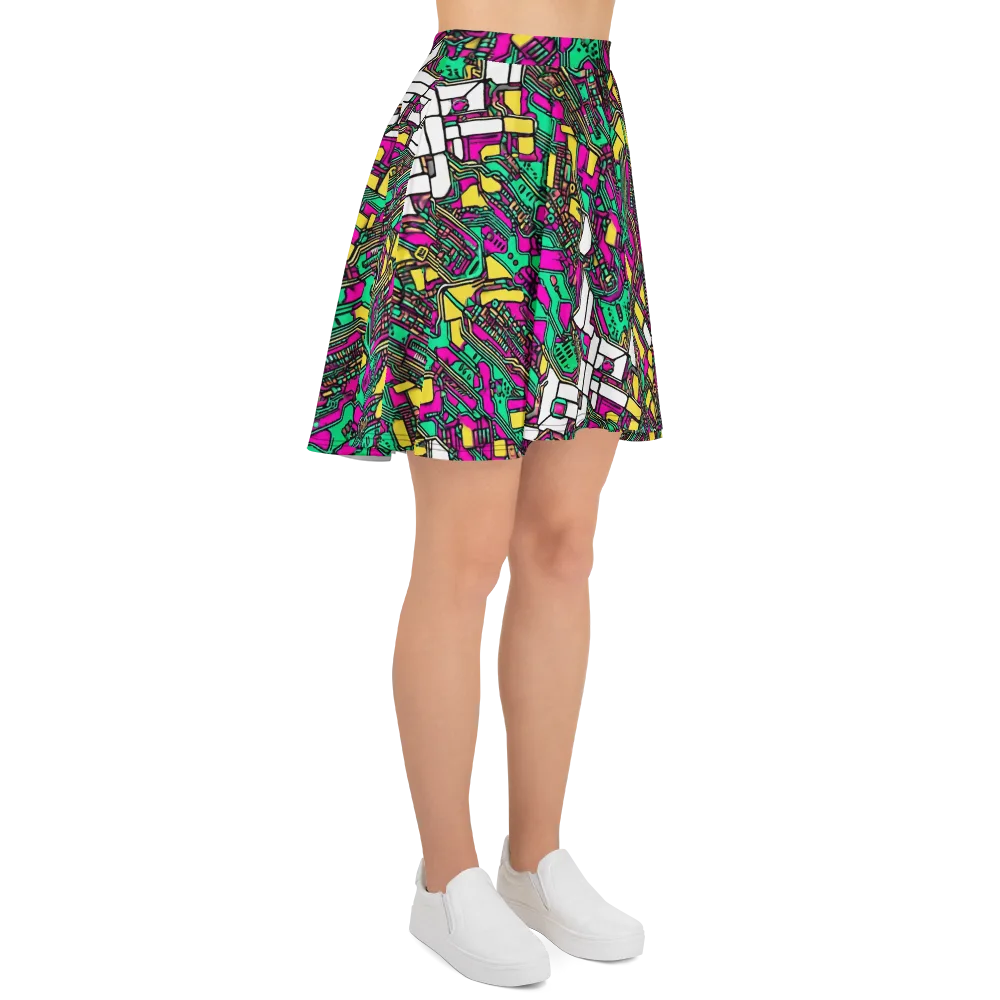 Synthwave Wiring on Skater Skirt — Right