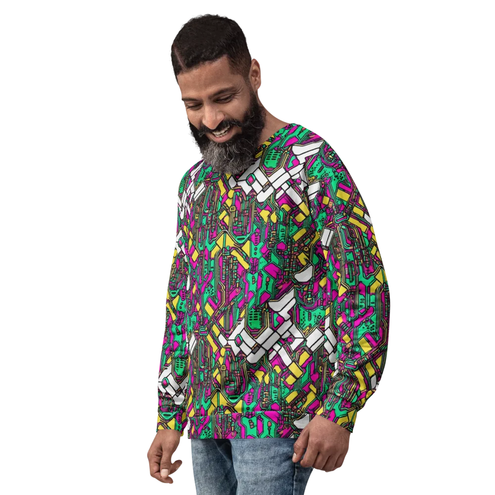 Synthwave Wiring on Sweatshirt — Left Front
