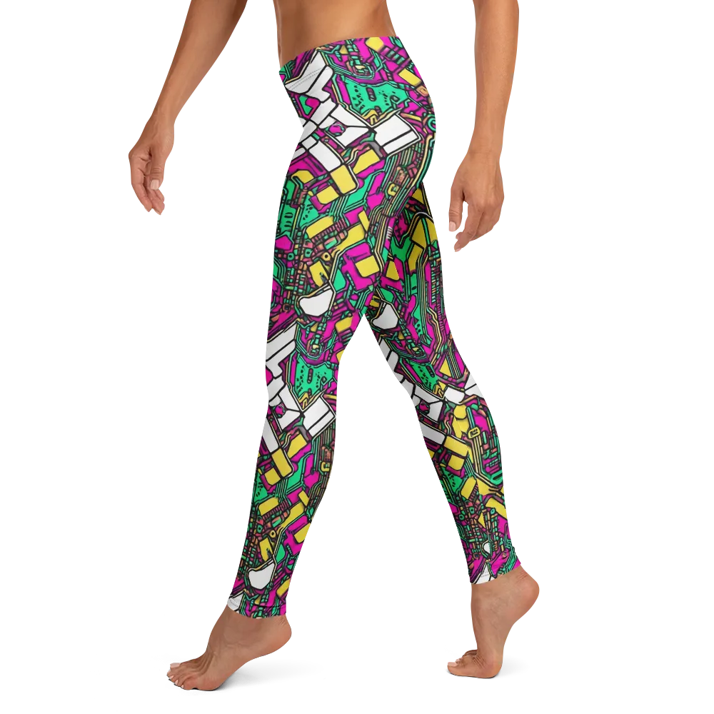 Synthwave Wiring on Leggings — Left