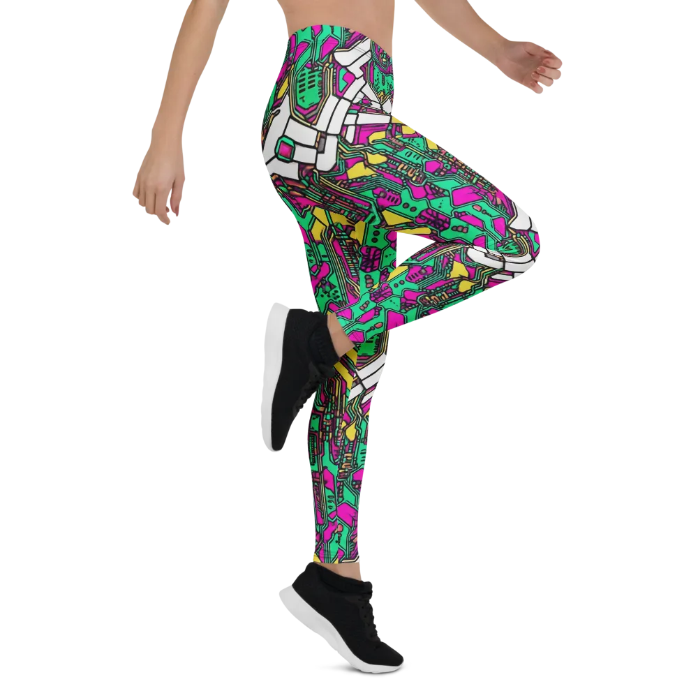 Synthwave Wiring on Leggings — Right