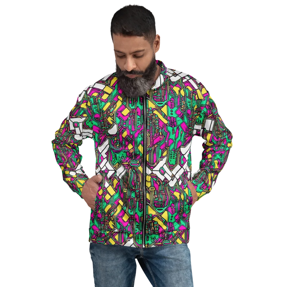 Synthwave Wiring on Bomber Jacket — Front