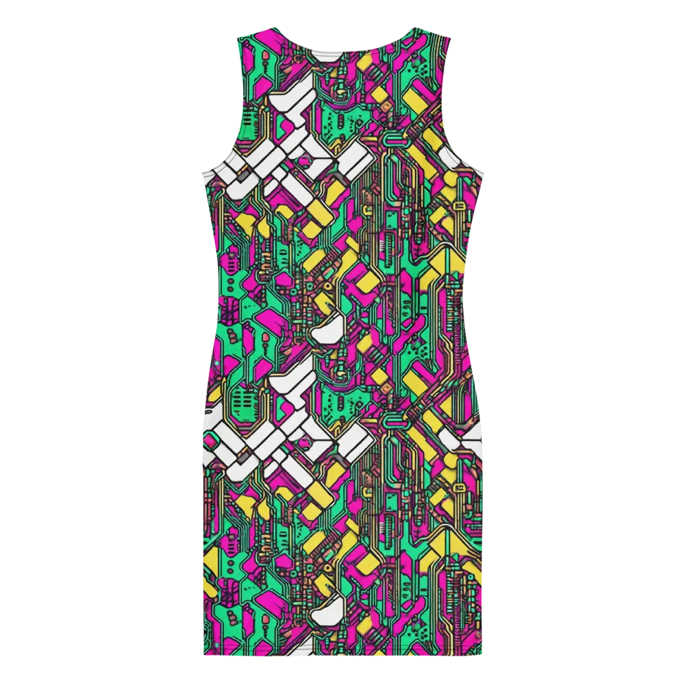 Synthwave Wiring on Bodycon Dress — Back