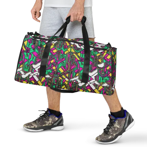 Synthwave Wiring on a Duffle Bag