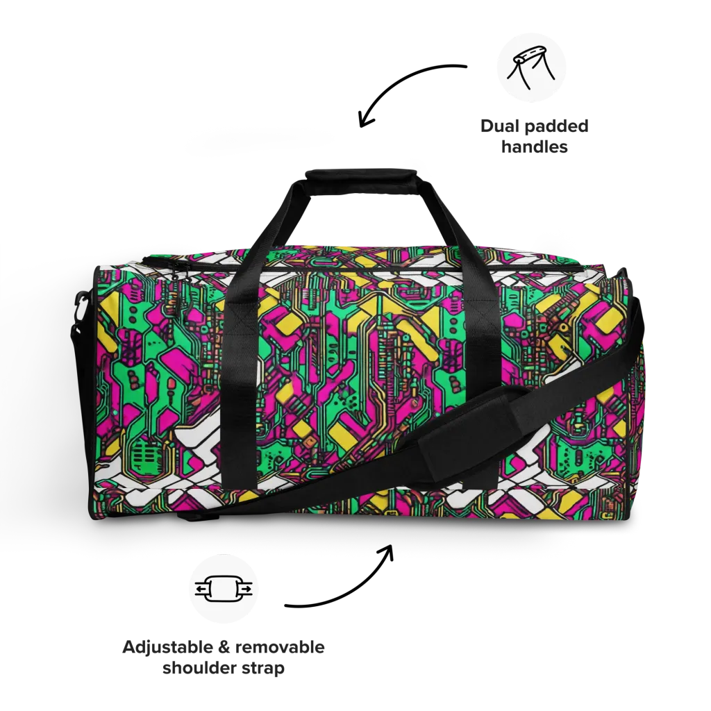Synthwave Wiring on Duffle Bag — Front