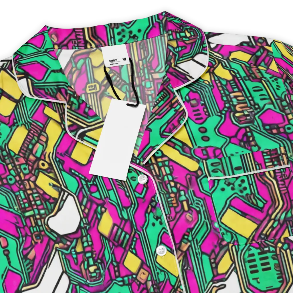Synthwave Wiring on Women's Short Sleeve Pajama Top — Product details