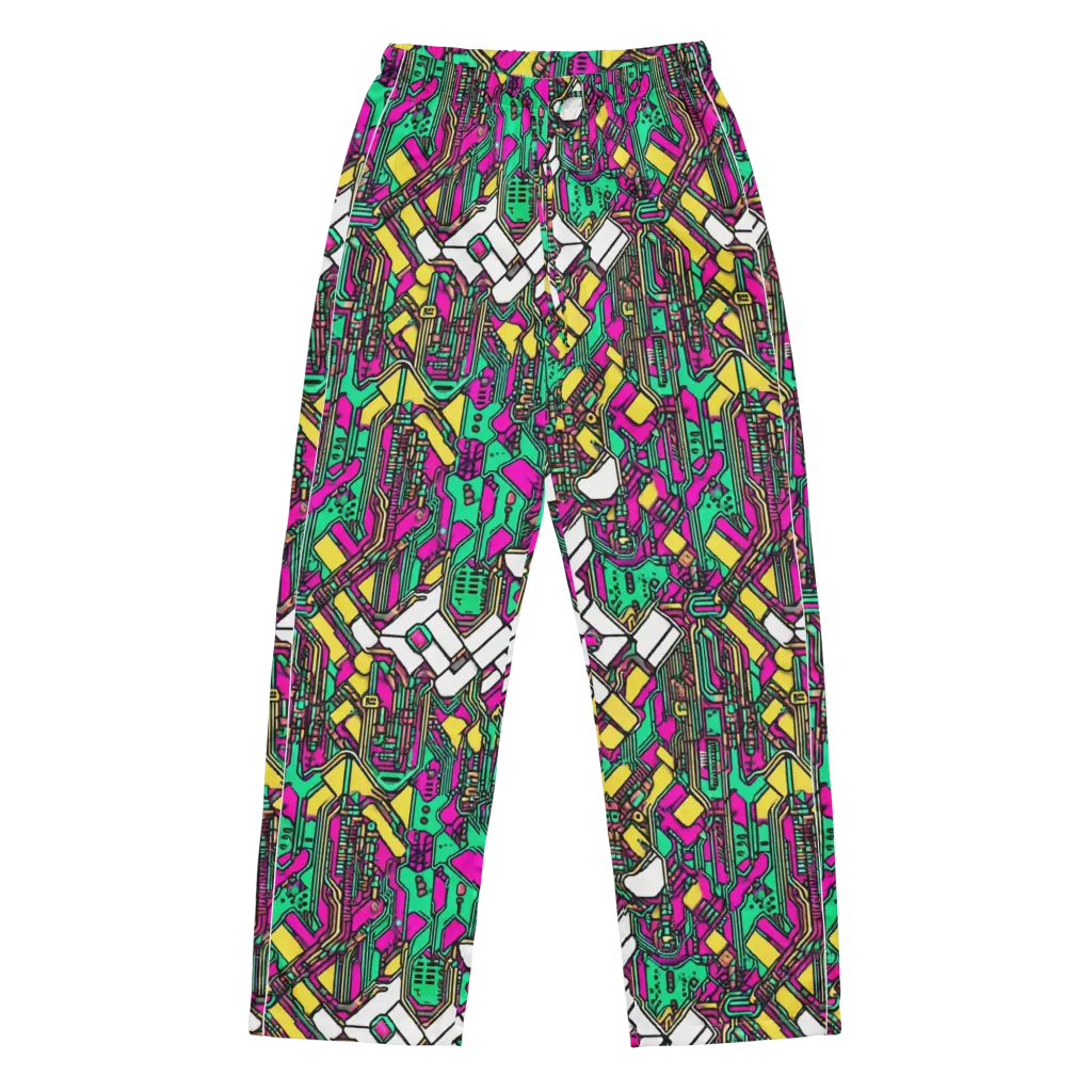 Synthwave Wiring on Women's Pajama Pants — Front