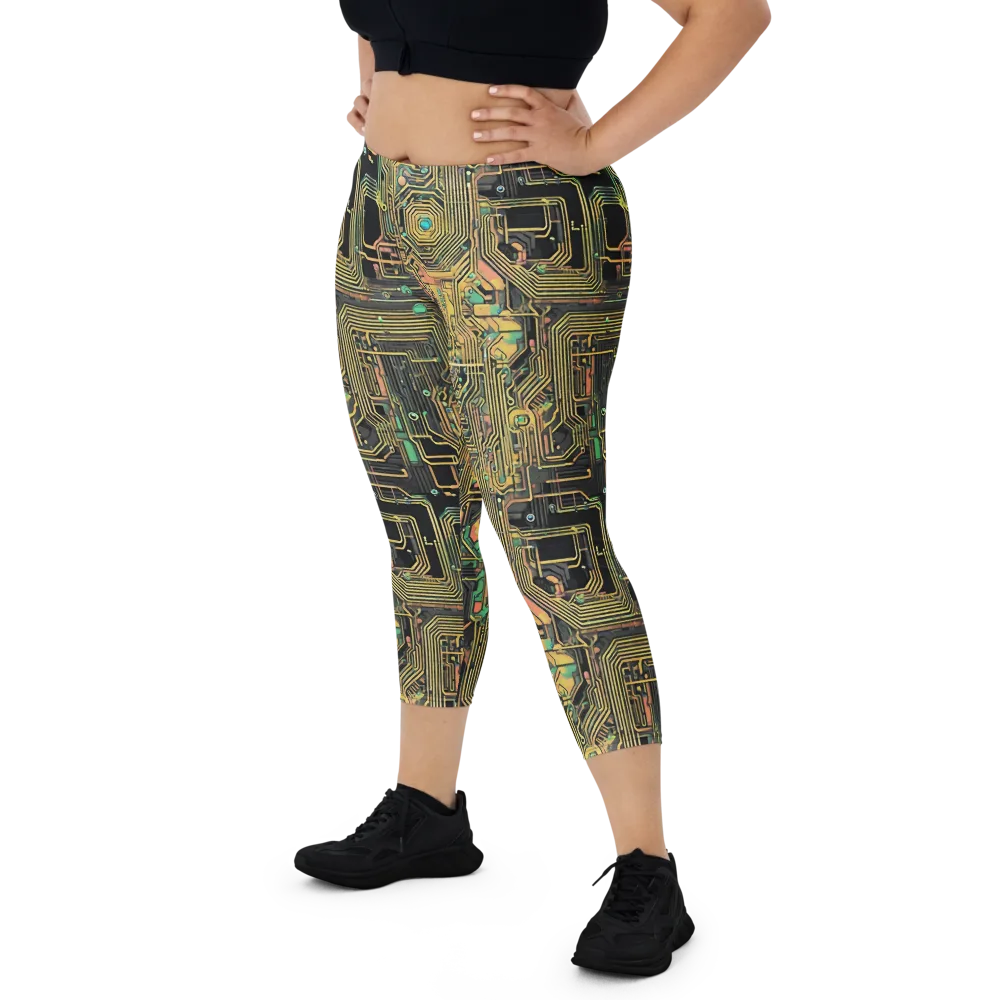 Copper Synapse on Capri Leggings — Front