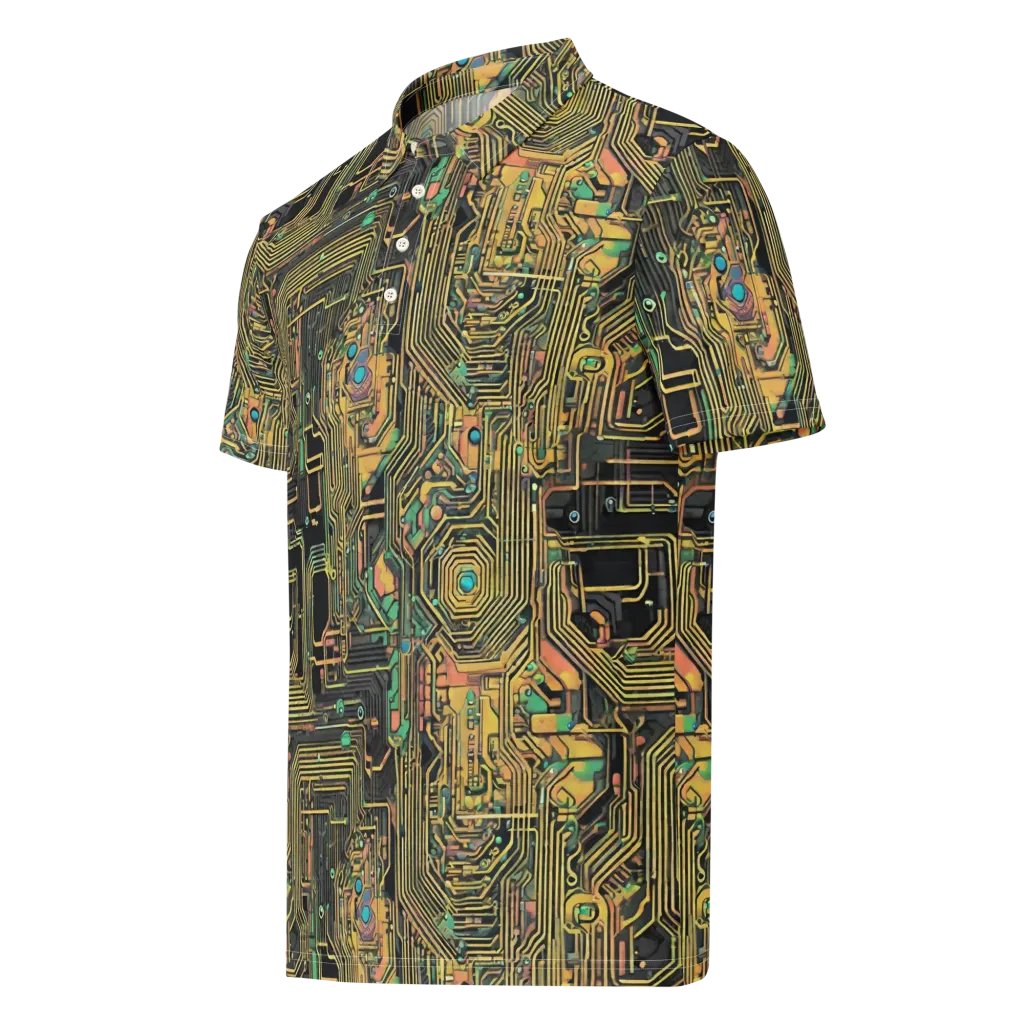 Copper Synapse on Men's Slim Fit Polo Shirt — Left Front