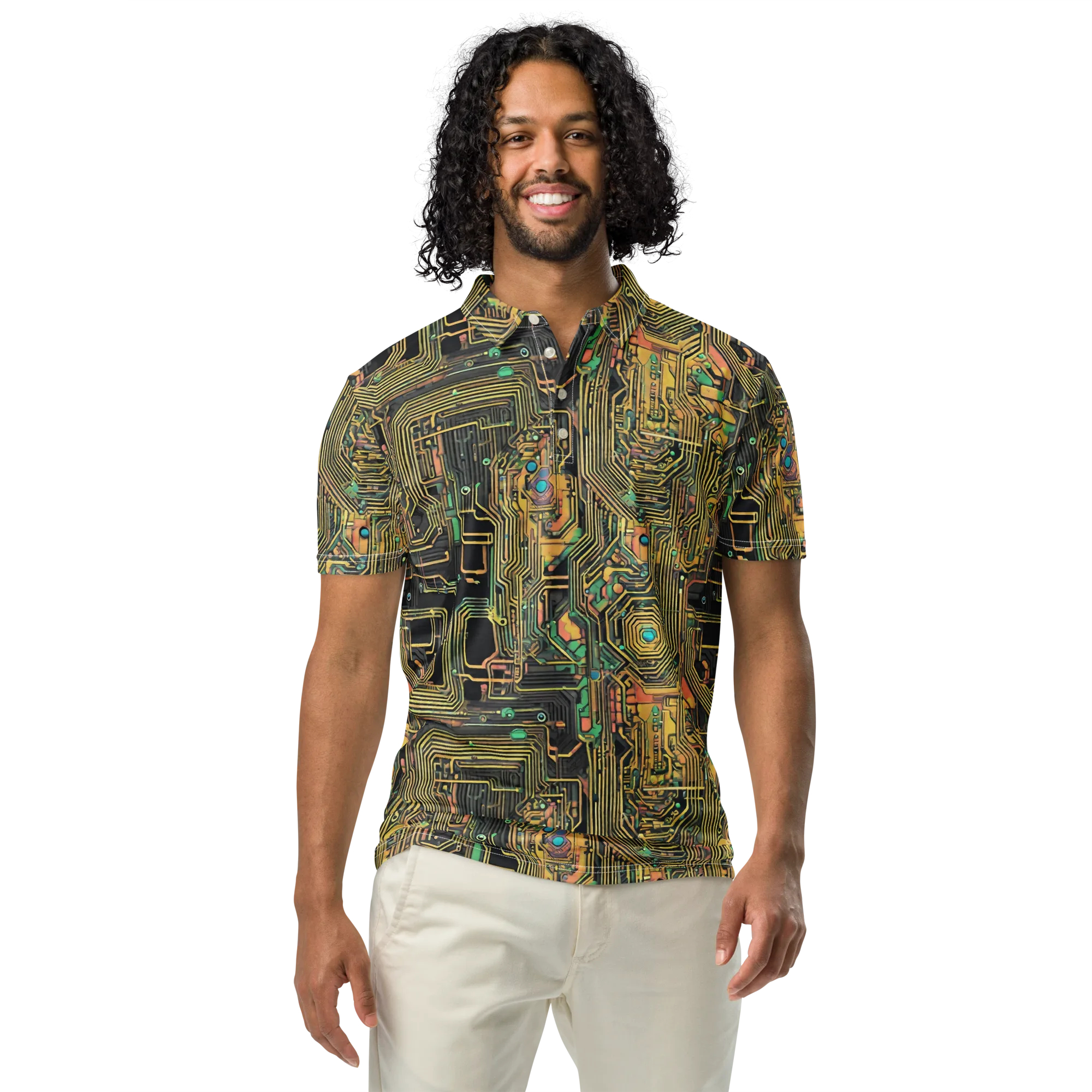 Copper Synapse on Men's Slim Fit Polo Shirt — Front