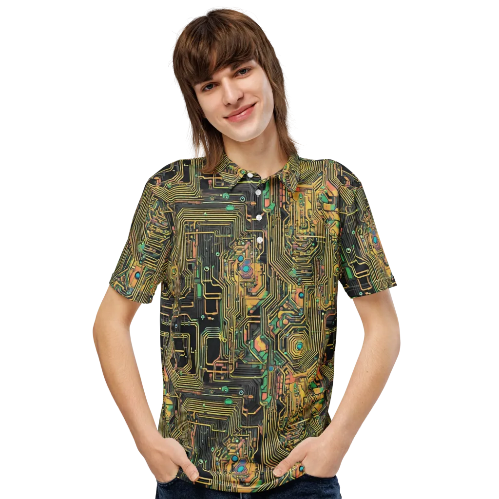 Copper Synapse on Men's Slim Fit Polo Shirt — Front