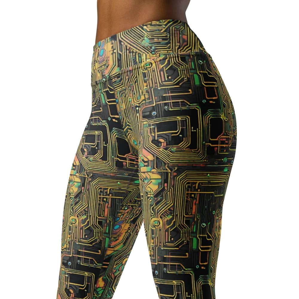 Copper Synapse on Yoga Leggings — Left Front