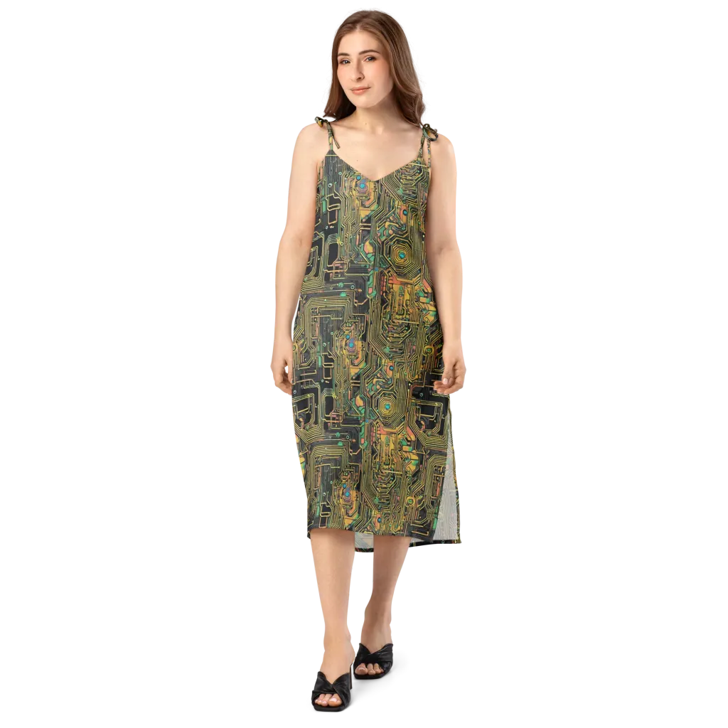 Copper Synapse on Slip Dress — Front