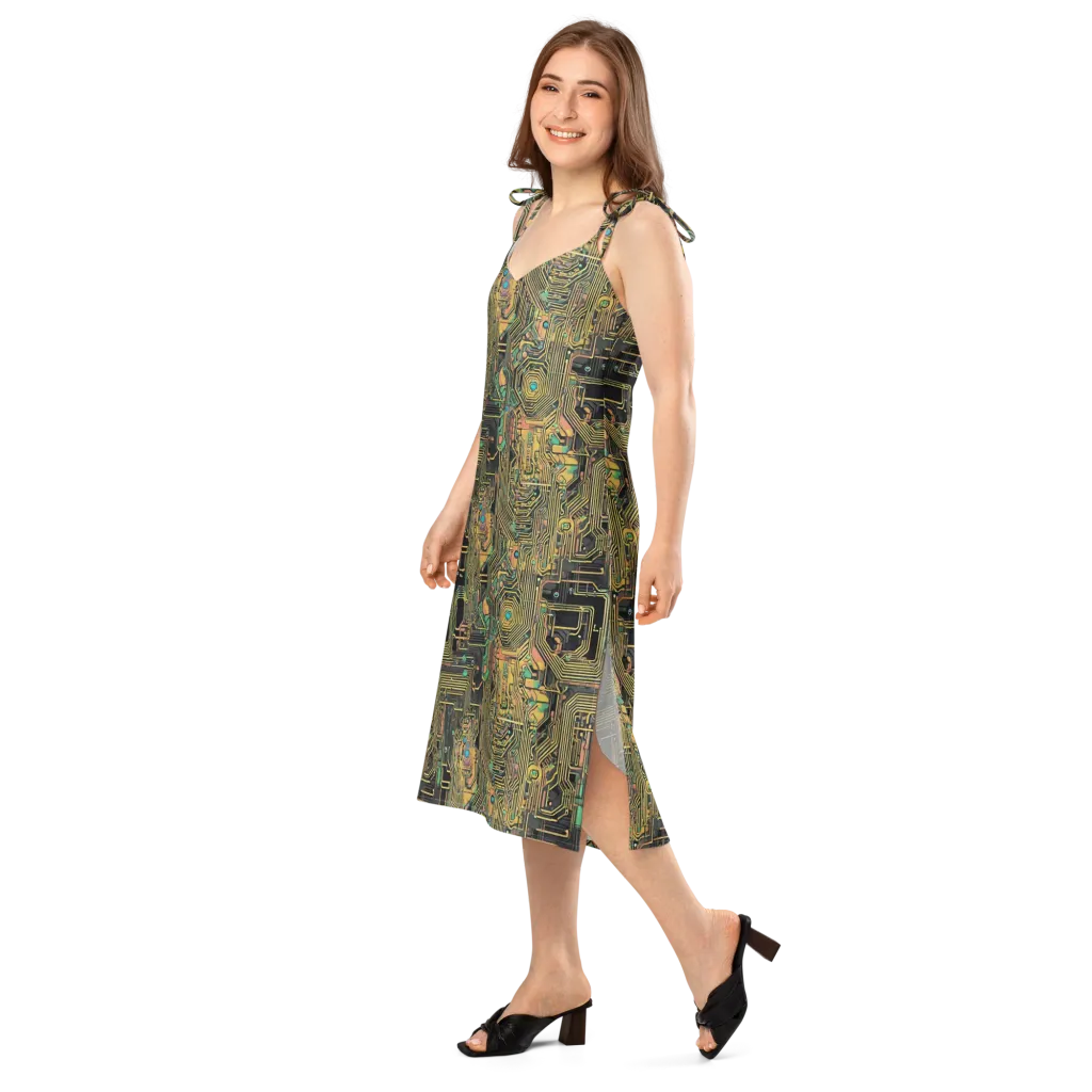 Copper Synapse on Slip Dress — Left Front