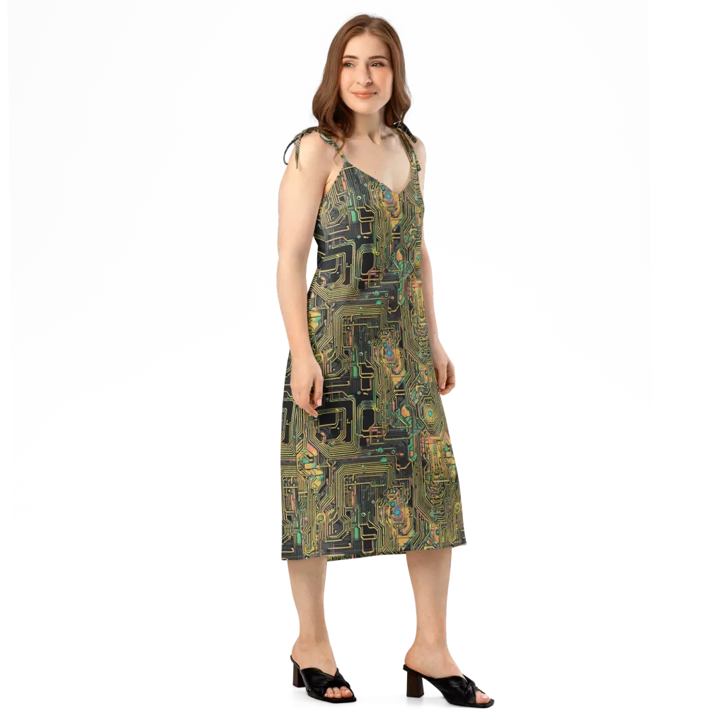 Copper Synapse on Slip Dress — Right Front