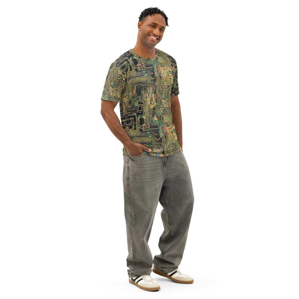 Copper Synapse on Men's Cotton Crew Neck T-Shirt — Right Front