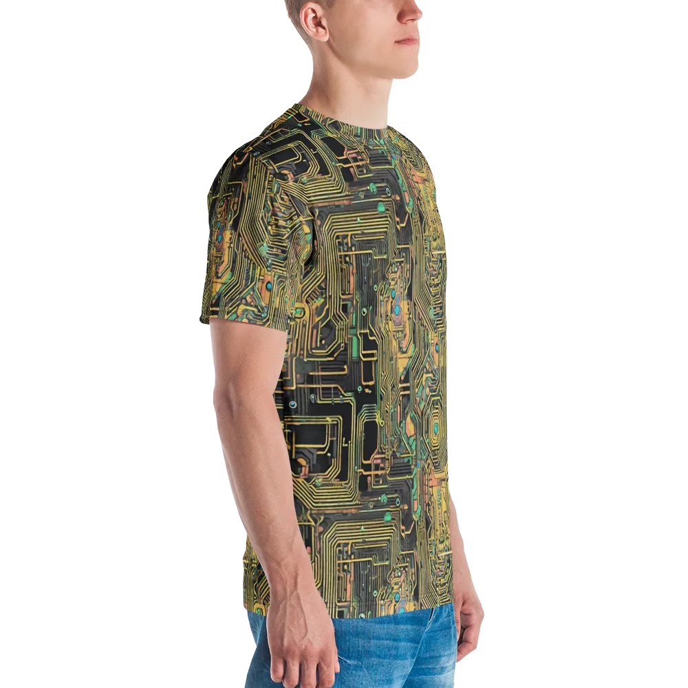 Copper Synapse on Men's Crew Neck T-Shirt — Right