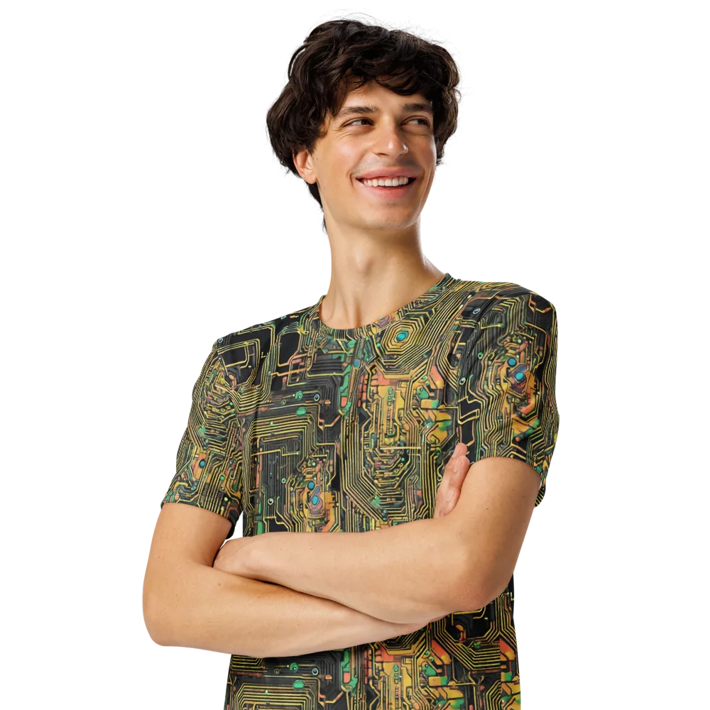 Copper Synapse on Men's Crew Neck T-Shirt — Left Front