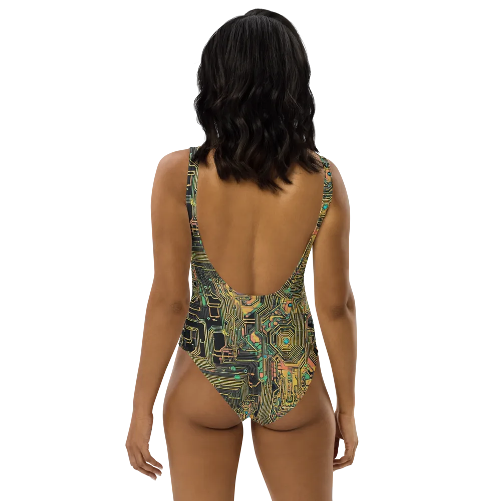Copper Synapse on One-Piece Swimsuit — Back